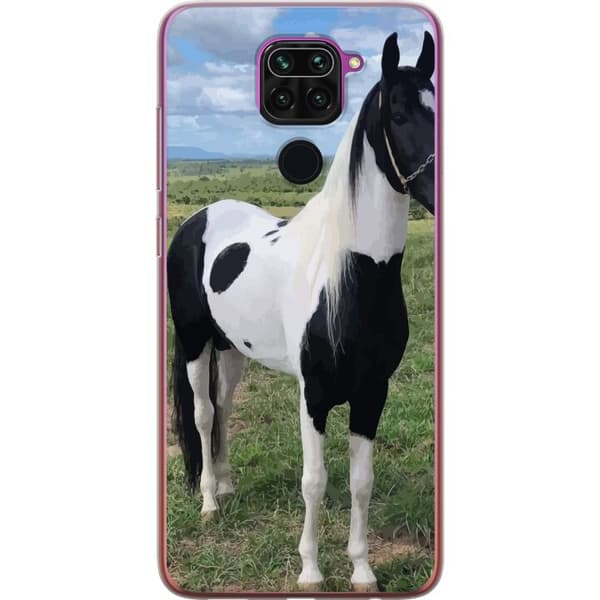 Xiaomi Redmi Note 9 Gennemsigtig cover Hestemagi - stiliseret hest i en rolig farveskala