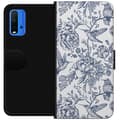 Pikkukuva 1 / 3: Xiaomi Redmi Note 9 4G Lompakkokotelo Kukat & Linnut - Romanttinen Vintage-tyylinen Kuviointi