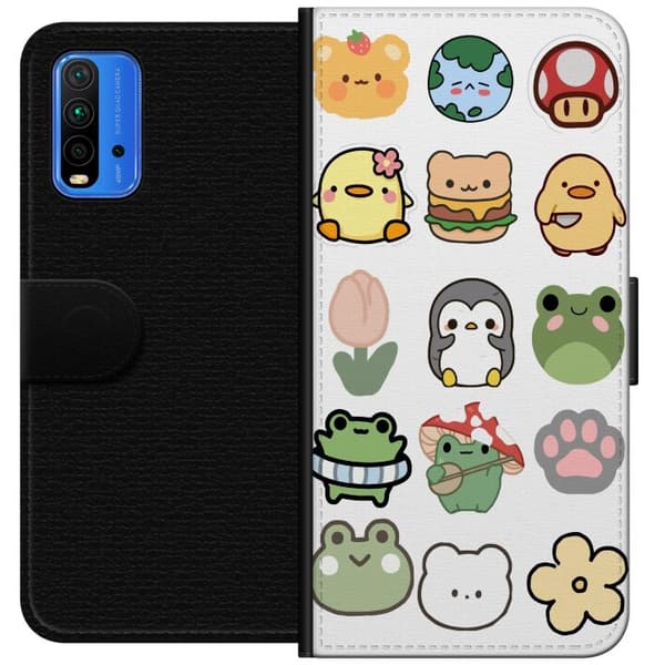 Xiaomi Redmi Note 9 4G Tegnebogsetui Kawaii Friends