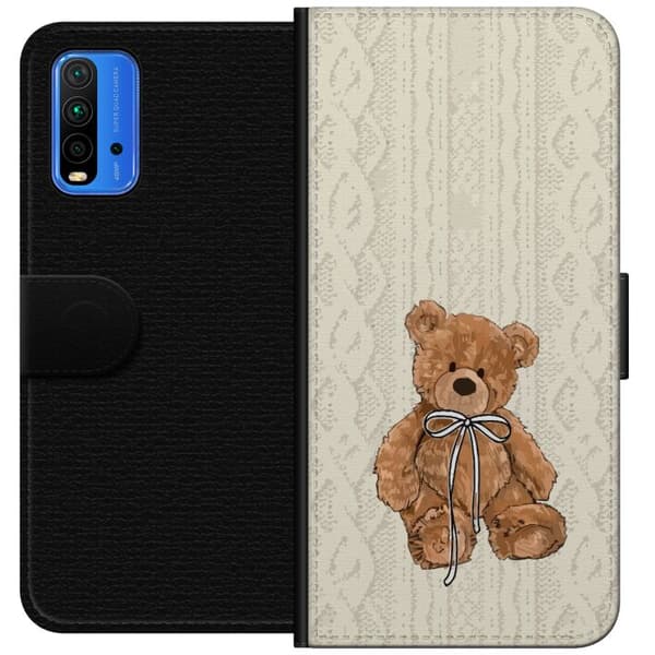 Xiaomi Redmi Note 9 4G Lompakkokotelo Pieni Nalle – klassinen nalle yksinkertaisessa muotoilussa
