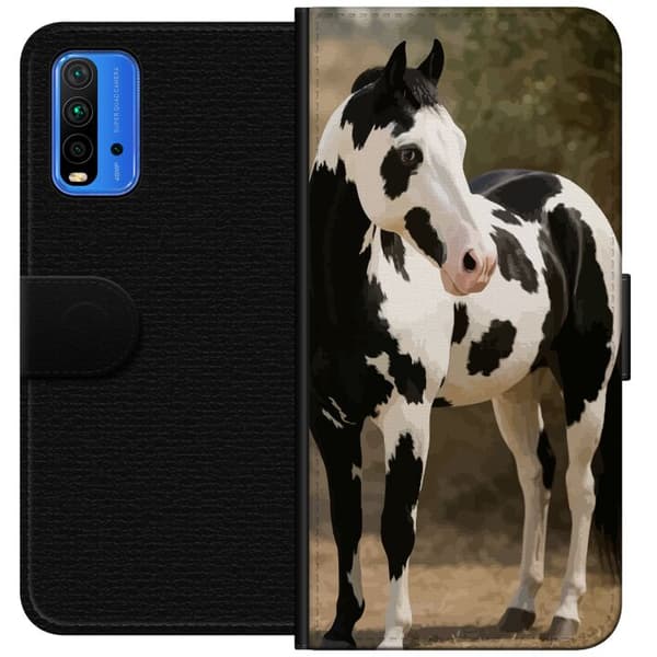 Xiaomi Redmi Note 9 4G Lompakkokotelo Kaunis Hevonen - elegantti hevonen kuva-aihe