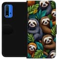 Miniatyrbilde 1 av 3: Xiaomi Redmi Note 9 4G Lommeboketui Sengångarstil - avslappet motiv med søt dovendyr