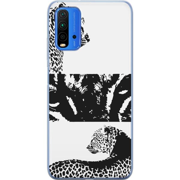 Xiaomi Redmi Note 9 4G Gennemsigtig cover Leopard Faces