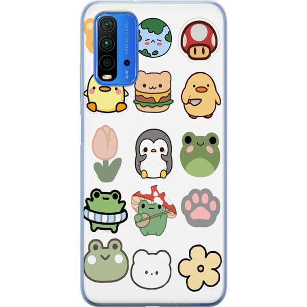 Xiaomi Redmi Note 9 4G Gennemsigtig cover Kawaii Friends