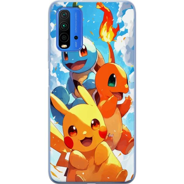 Xiaomi Redmi Note 9 4G Gennemsigtig cover Pocket Creatures - inspireret af Pokémon uden at nævne navnet