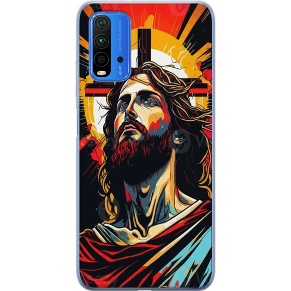 Xiaomi Redmi Note 9 4G Läpinäkyvä kuori Jeesus ja Kortti - uskonnollinen motiivi syvällä symboliikalla