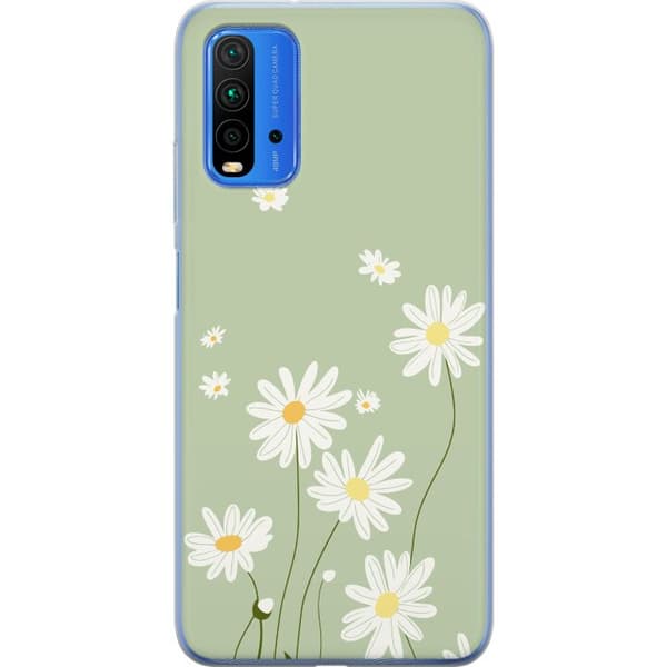 Xiaomi Redmi Note 9 4G Genomskinligt Skal Prästkragar – blommigt mönster i svensk sommarstil