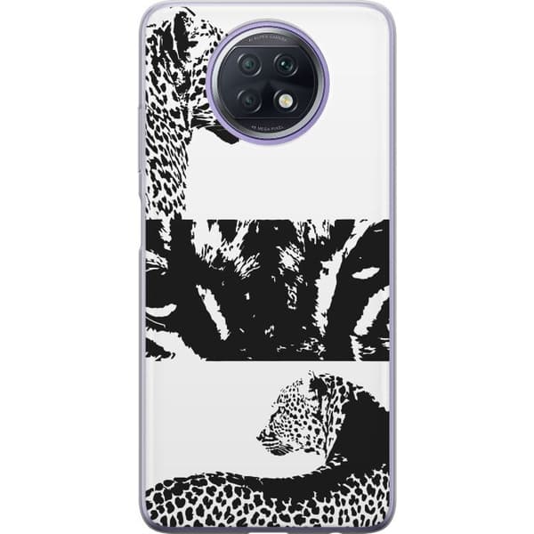 Xiaomi Redmi Note 9T Läpinäkyvä kuori Leopard Faces