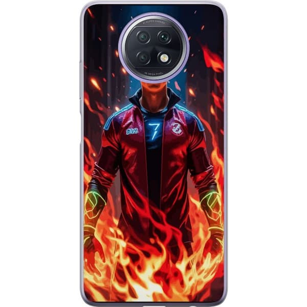 Xiaomi Redmi Note 9T Gjennomsiktig deksel Ronaldo Inferno - fotballhelt i flammer