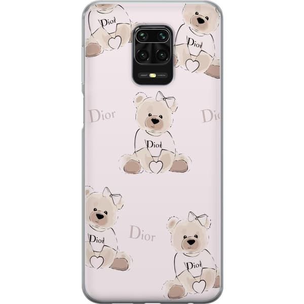 Xiaomi Redmi Note 9S Genomskinligt Skal Teddy Dior Vibes – lyxig nalle i fashionstil