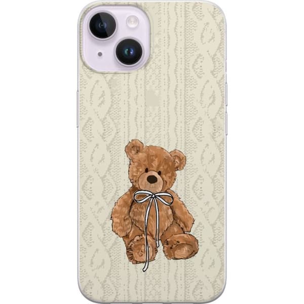 Apple iPhone 15 Genomskinligt Skal Liten Nalle – klassisk nalle i enkel design