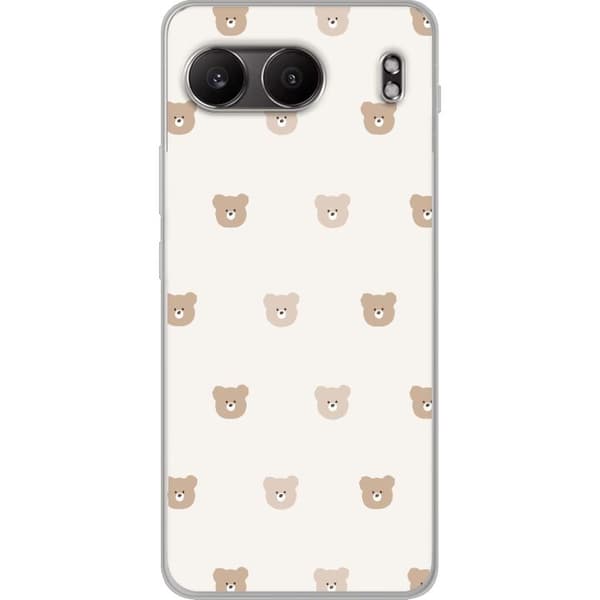 OnePlus Nord 4 Gjennomsiktig deksel Teddybakgrunn - søte teddybjørner mot en myk bakgrunn