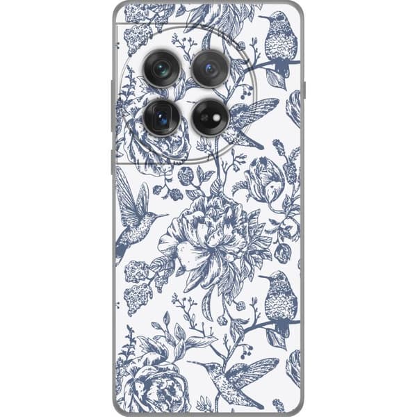 OnePlus 12 Genomskinligt Skal Blomster & Fåglar – romantiskt mönster i vintage-stil