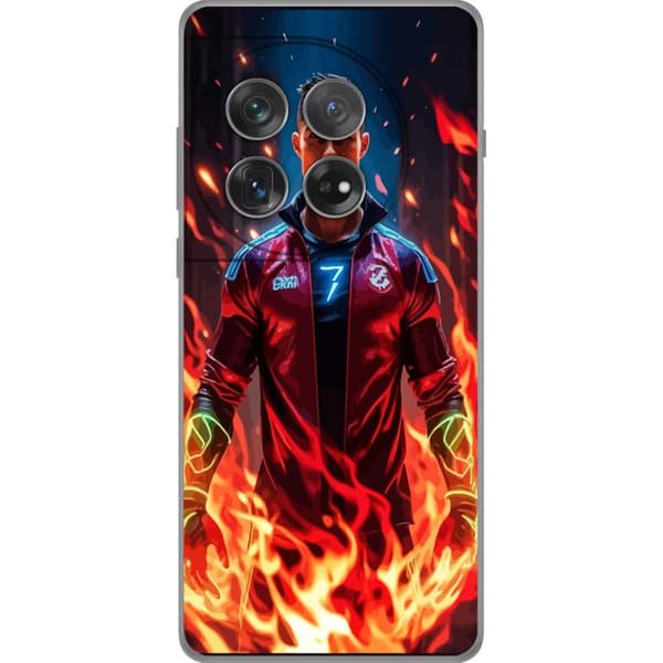OnePlus 12 Gennemsigtig cover Ronaldo Inferno - fodboldhelt i flammer