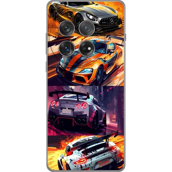 OnePlus 12 Genomskinligt Skal Rally Fever – fartfyllt motiv med rallybilar