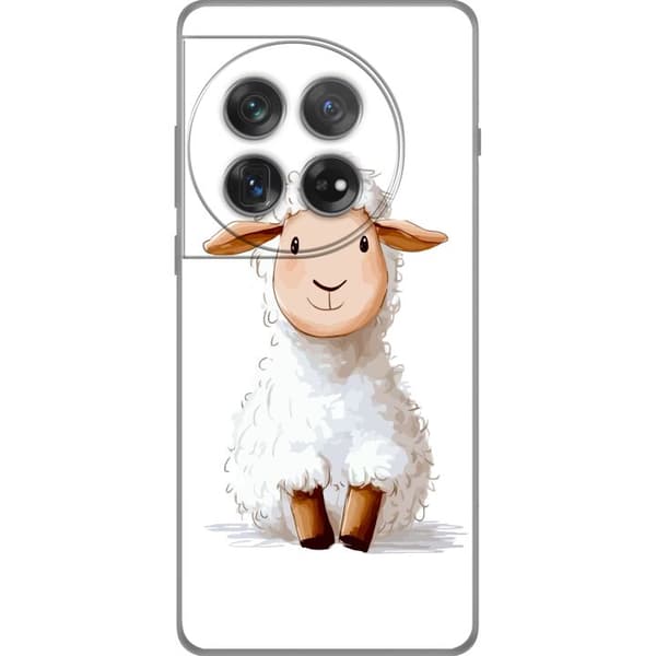 OnePlus 12 Gennemsigtig cover Sødt Lamm - tegneseriestil til børn og babyprodukter