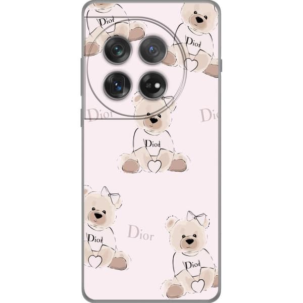 OnePlus 12 Läpinäkyvä kuori Teddy Dior Vibes - ylellinen nalle muotityyliin