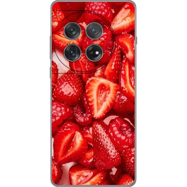 OnePlus 12 Genomskinligt Skal Jordgubbsmönster – sött motiv med sommarkänsla