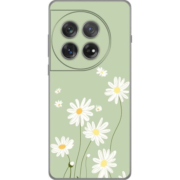 OnePlus 12 Genomskinligt Skal Prästkragar – blommigt mönster i svensk sommarstil