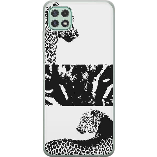 Samsung Galaxy A22 5G Läpinäkyvä kuori Leopard Faces