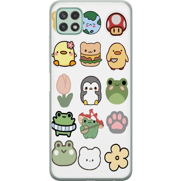 Samsung Galaxy A22 5G Läpinäkyvä kuori Kawaii Friends