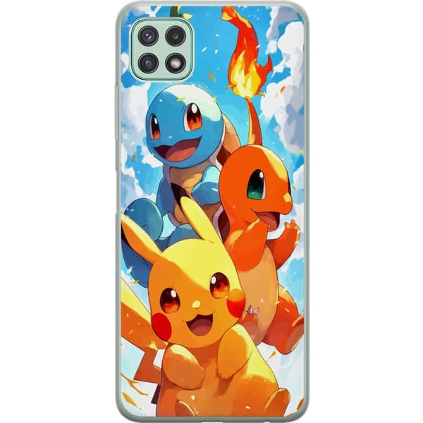 Samsung Galaxy A22 5G Läpinäkyvä kuori Pocket Creatures - innoittanut Pokémonista mainitsematta nimeä