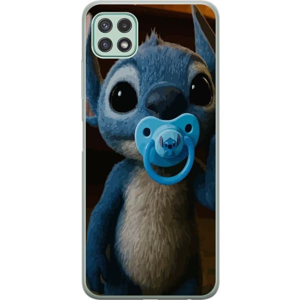 Samsung Galaxy A22 5G Läpinäkyvä kuori Stitch & Napp - vauvateema söpöllä hahmolla