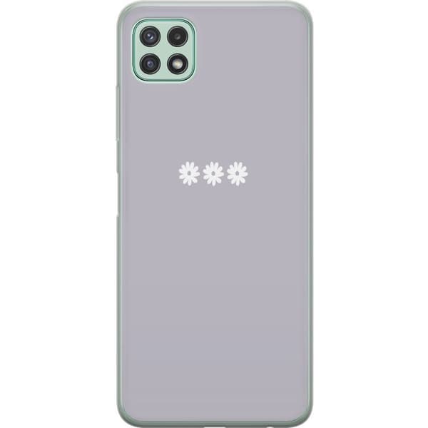 Samsung Galaxy A22 5G Läpinäkyvä kuori Lila Blomminimalismi - tyylikäs kukkakuva lila taustalla