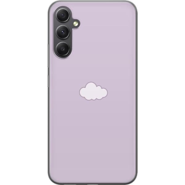 Samsung Galaxy A25 Läpinäkyvä kuori Lila Pilvi - minimalistinen pilvi lila taustalla