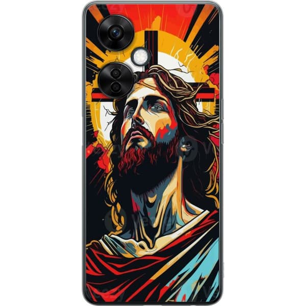 OnePlus Nord CE 3 Lite Gjennomsiktig deksel Jesus & Kort - religiøst motiv med dyp symbolikk