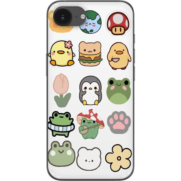 Apple iPhone 16e Läpinäkyvä kuori Kawaii Friends