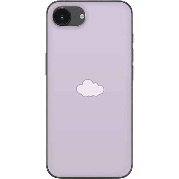 Apple iPhone 16e Läpinäkyvä kuori Lila Pilvi - minimalistinen pilvi lila taustalla
