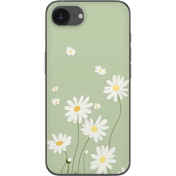 Apple iPhone 16e Genomskinligt Skal Prästkragar – blommigt mönster i svensk sommarstil