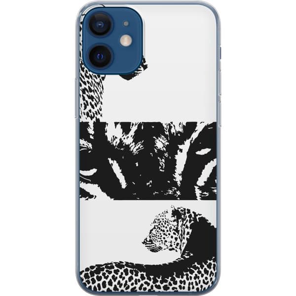 Apple iPhone 12 mini Gennemsigtig cover Leopard Faces