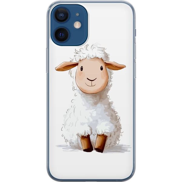 Apple iPhone 12 mini Läpinäkyvä kuori Suloinen Lammas - lasten ja vauvan tuotteita sarjakuvatyyliin