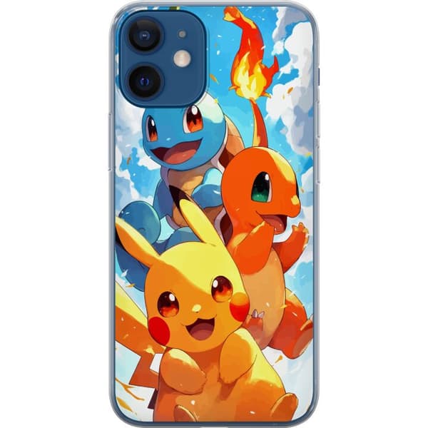 Apple iPhone 12 mini Läpinäkyvä kuori Pocket Creatures - innoittanut Pokémonista mainitsematta nimeä