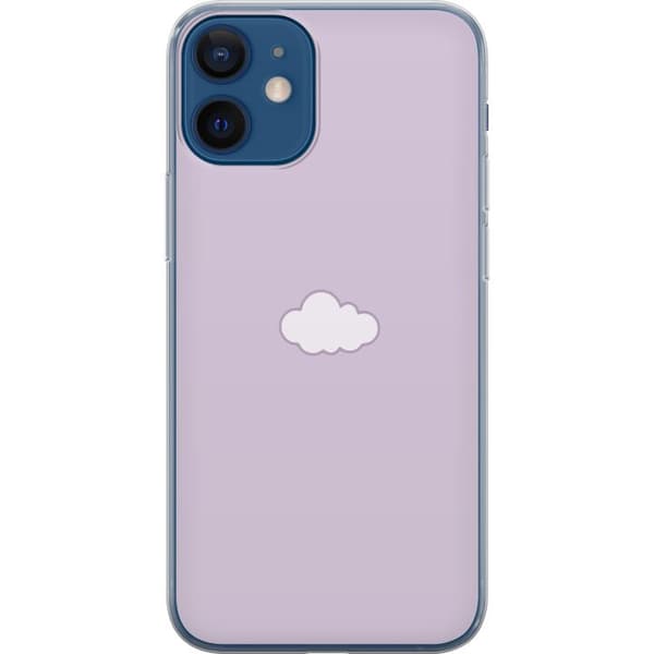 Apple iPhone 12 mini Gjennomsiktig deksel Lilla Sky - minimalistisk sky på en lilla bakgrunn