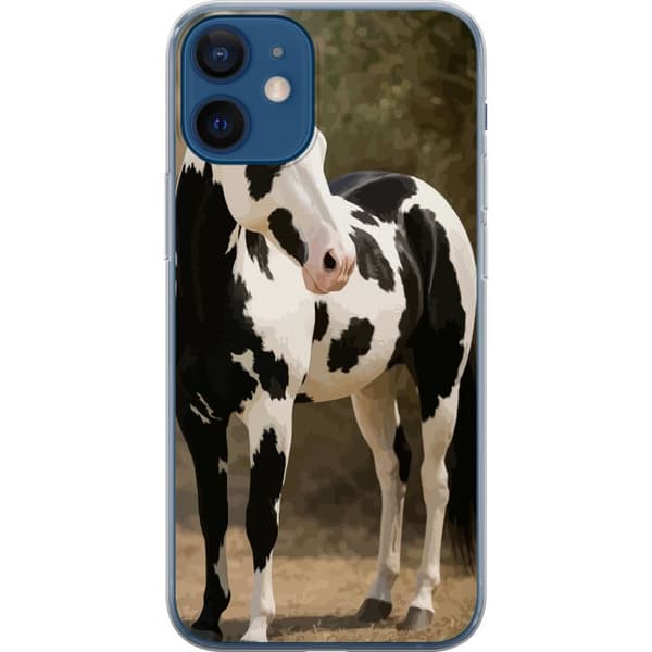 Apple iPhone 12 mini Gennemsigtig cover Smuk Hest - elegant illustration af hestemotiv