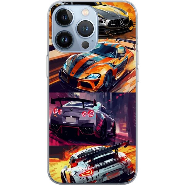 Apple iPhone 13 Pro Gjennomsiktig deksel Rallyfeber - intensivt motiv med rallybiler