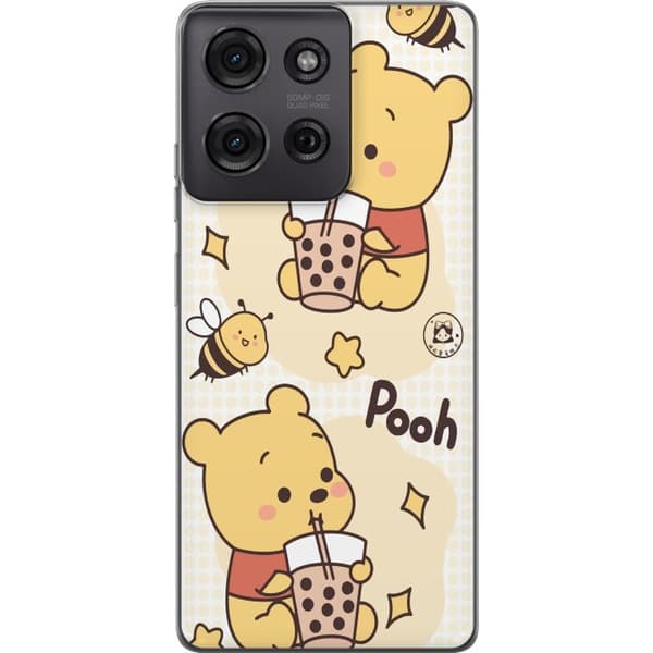 Motorola Moto G75 Gennemsigtig cover Nalle Pooh-stil - klassisk bjørnemotiv i en ny fortolkning