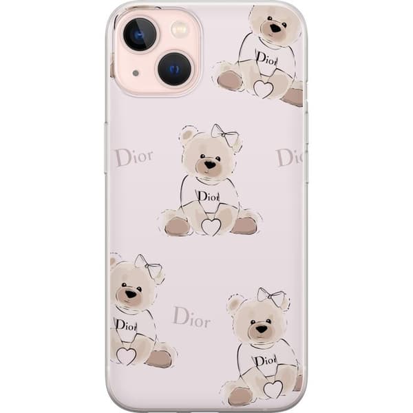 Apple iPhone 13 Läpinäkyvä kuori Teddy Dior Vibes - ylellinen nalle muotityyliin