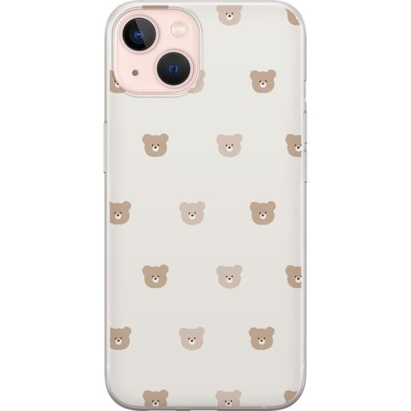 Apple iPhone 13 Läpinäkyvä kuori Teddy-tausta - söpöt teddykarhut pehmeällä taustalla