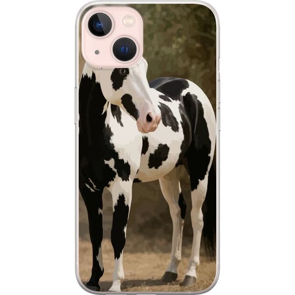 Apple iPhone 13 Gennemsigtig cover Smuk Hest - elegant illustration af hestemotiv