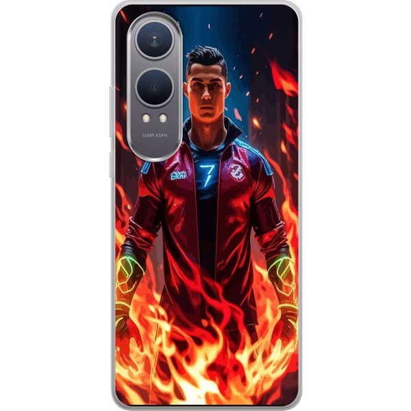 OnePlus Nord CE4 Lite Läpinäkyvä kuori Ronaldo Inferno - jalkapallolegenda liekeissä