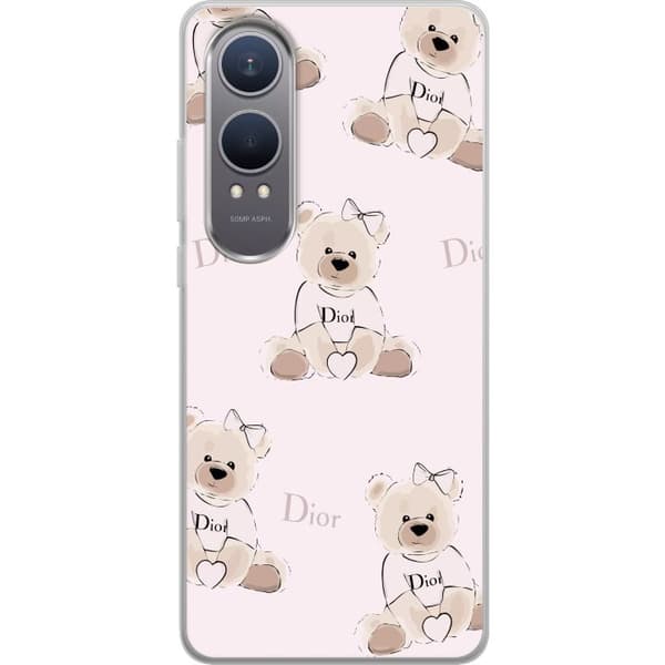 OnePlus Nord CE4 Lite Gjennomsiktig deksel Teddy Dior Vibes - luksuriøs teddybjørn i motestil