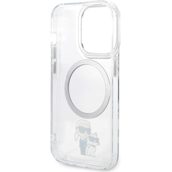 Karl Lagerfeld IML Karl och Choupette NFT MagSafe Baksidan Täcka för iPhone 15 Pro Transparent