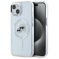 Miniatyrbild 1 av 6: Coque MagSafe Karl Lagerfeld IML Metal Karl &amp; Choupette för iPhone 15 (Vit)