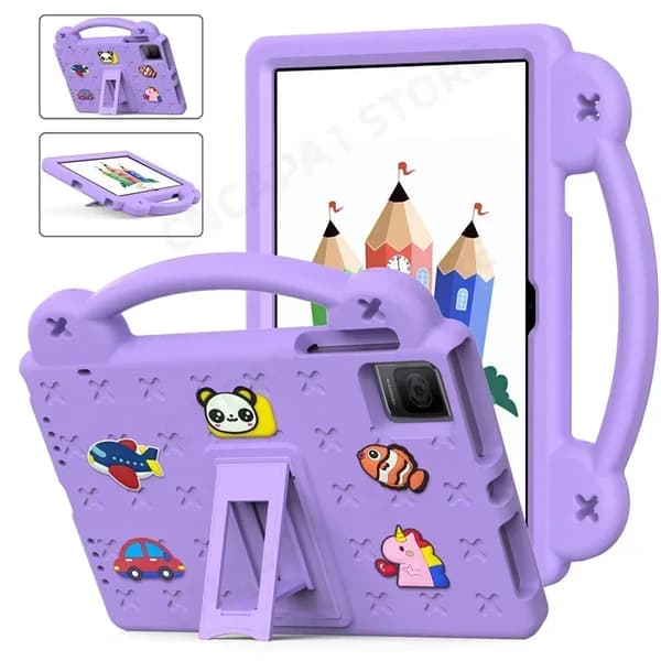 Tablet Skyddsfodral, Stötsäkert EVA-skum, Barnvänlig Design,Lila, T40 Air 10,4 tum