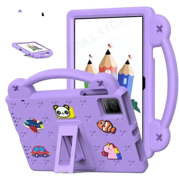 Tablet Skyddsfodral, Stötsäkert EVA-skum, Barnvänlig Design,Lila, T40 Air 10,4 tum