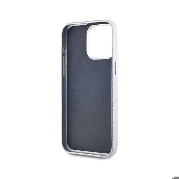 Coque för iPhone 15 Pro Max Hotel RSG Texturerad Grainé Elegant Karl Lagerfeld Silver